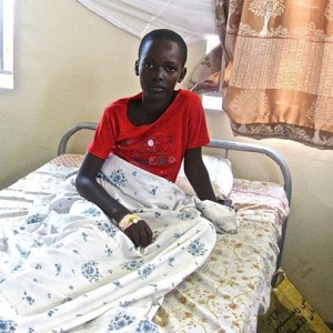 Recovering young malaria patient.