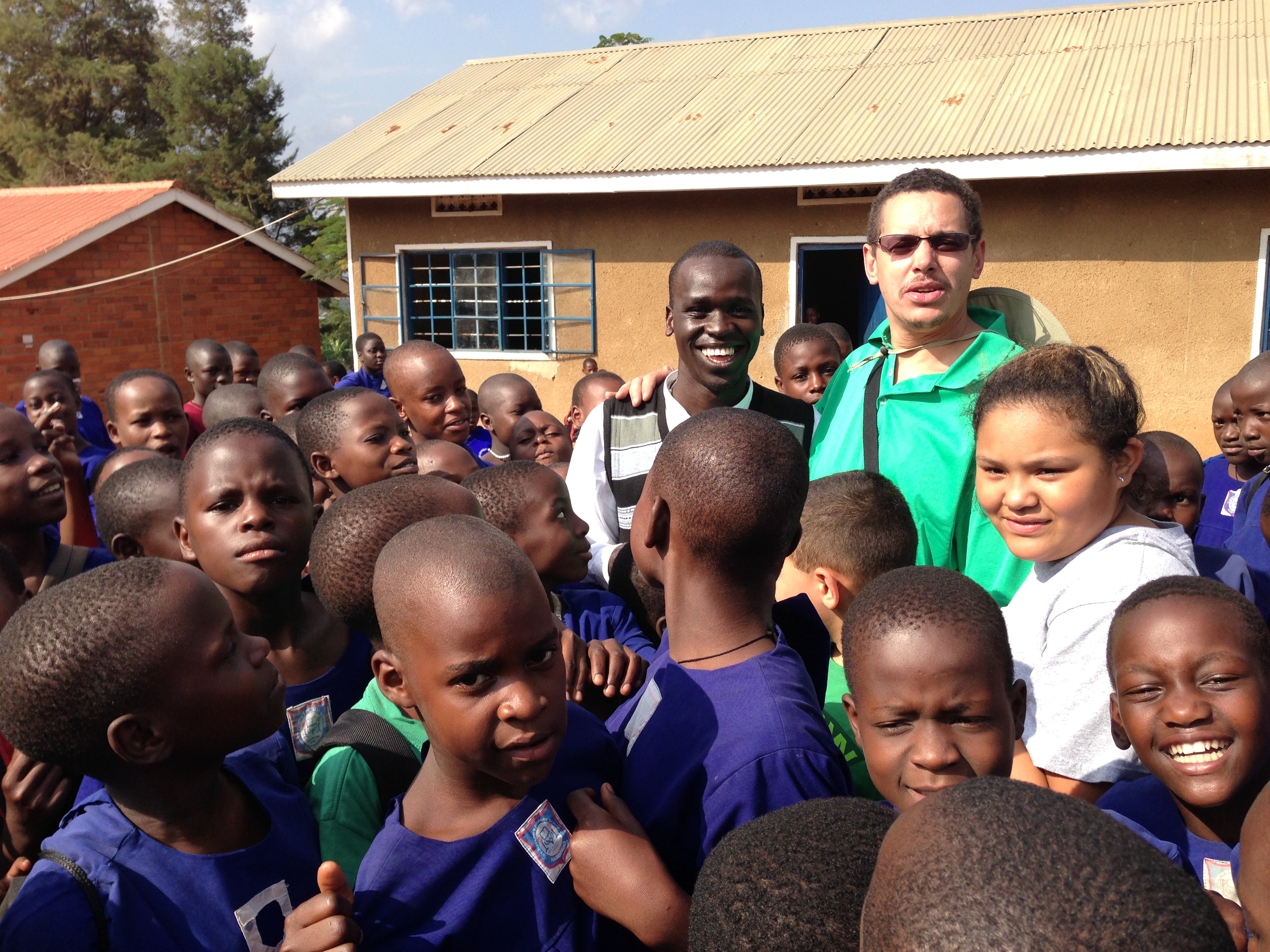 Timmy, Judith, Morish and I attempt to leave Chess Class at St. Joseph's Primary School Nabbingo, Uganda